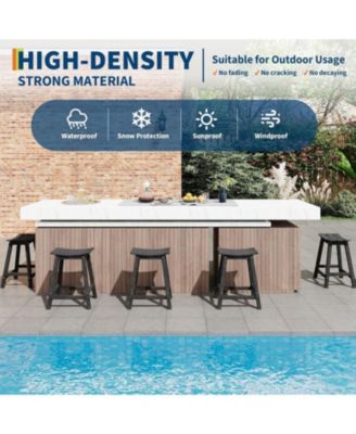 TrailBlaze Heavy-Duty Weatherproof Bar Stool – Outdoor HDPE Counter-Height Patio Chair with Footrest, Durable Resin Seating for Balcony or Deck