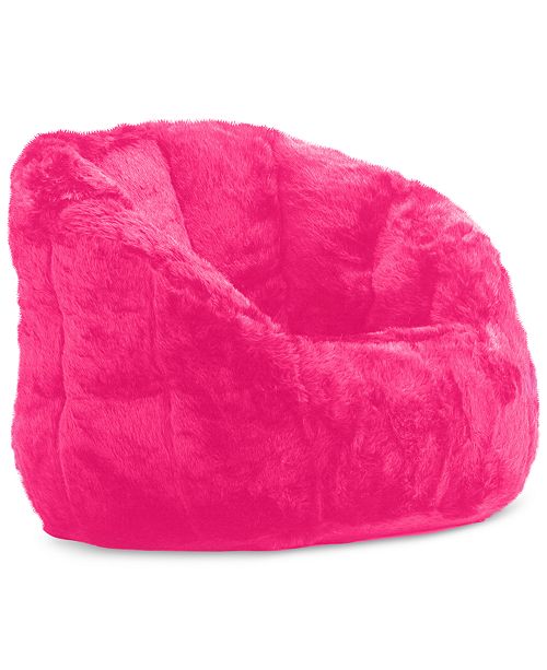 Idea Nuova Derek Faux Fur Bean Bag Chair Quick Ship Reviews