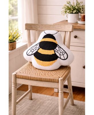 Bumble Bee Hooked Shaped Throw Pillow