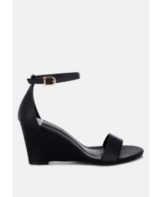 Rag and Co Womens Pobora Genuine Leather Slim Wedge Heel Sandals