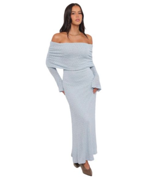 Женское платье Petal and Pup Wilma Off Shoulder, цвет: Синий