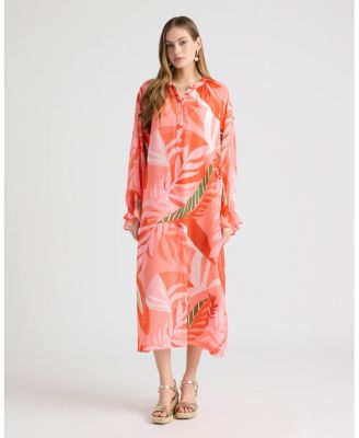 Women's Long Shirt Dress with Raglan Sleeve