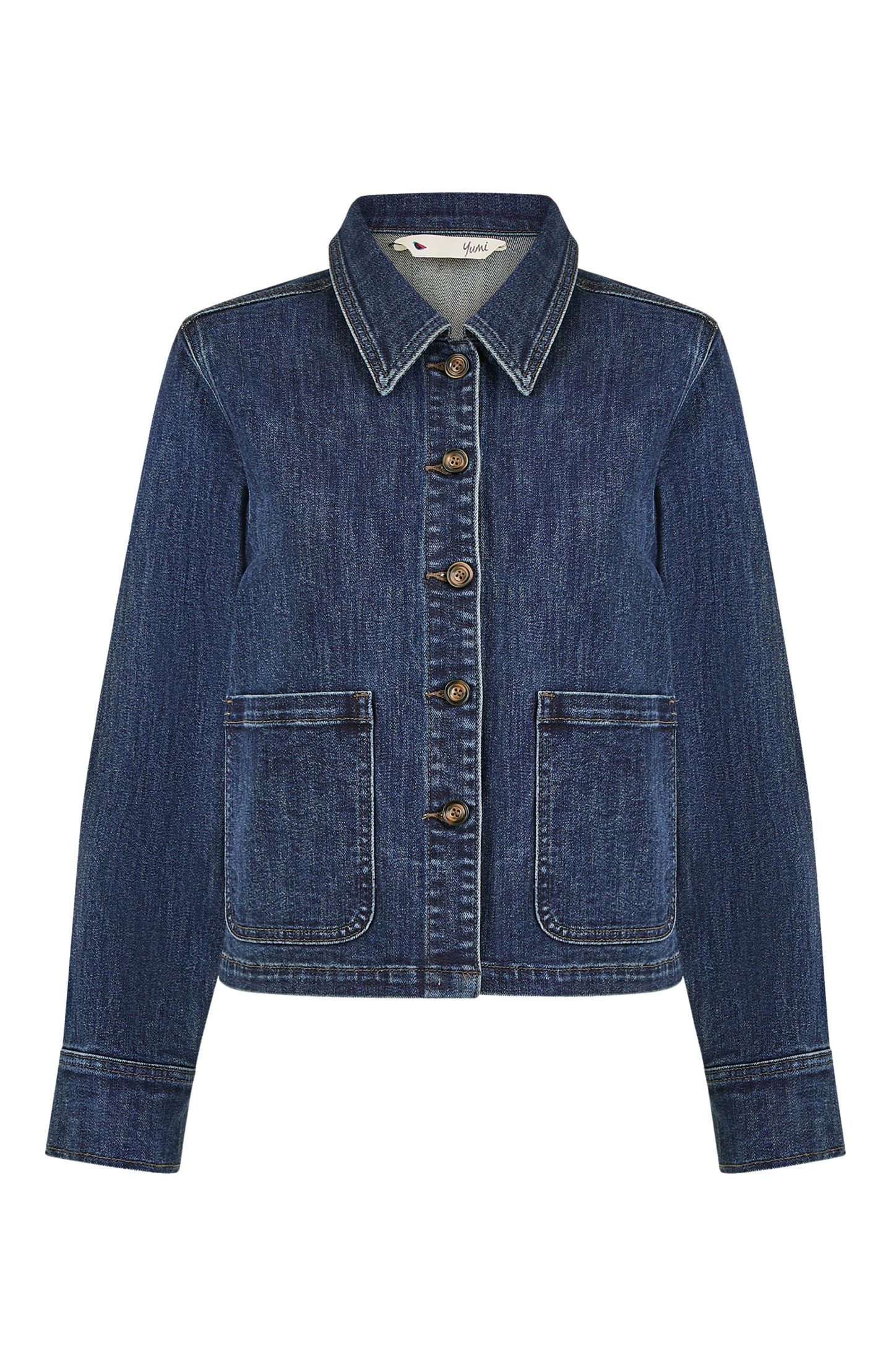 Женская куртка Yumi Denim Jacket With Patch Pockets, цвет: Синий — фото 3