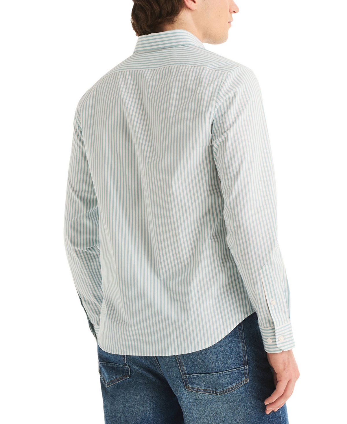 Nautica Men's Long-Sleeve Stripe Collared Shirt