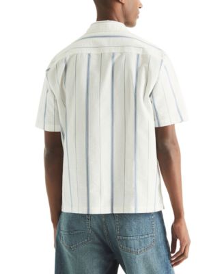 Men's Short-Sleeve Stripe Collared Shirt