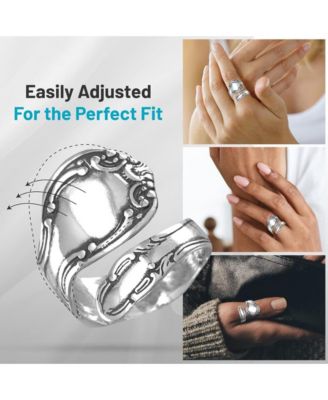 925 Sterling Oxidized Boho Adjustable Wrap Spoon Ring