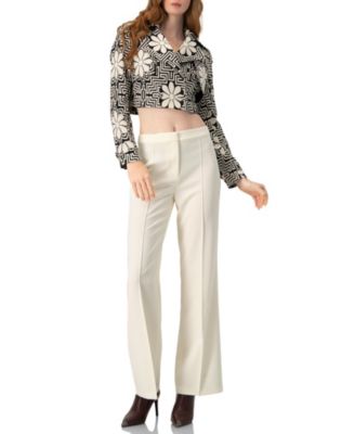 Women's Straight-Leg Tailored Trousers in Natural Tone