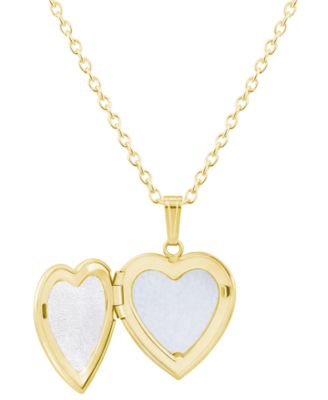 Created Emerald (3/8 ct. t.w.) Locket Pendant Necklace in 14k Yellow Gold-Plated Sterling Silver (Also Available in Multi-Stones)