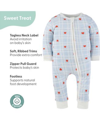 Baby Girls Strawberry Sweet Treats Cotton Footless Pajamas