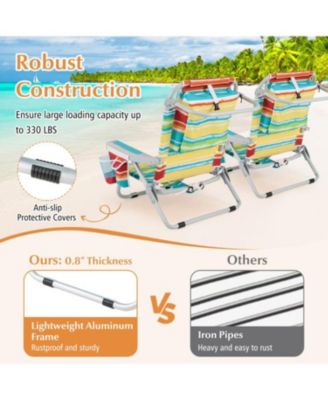 Portable Backpack Beach Chair with Cup Holder for Outdoor Use