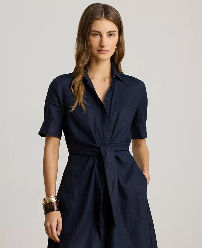 Women's Linen Shirtdress - thumbnail 7