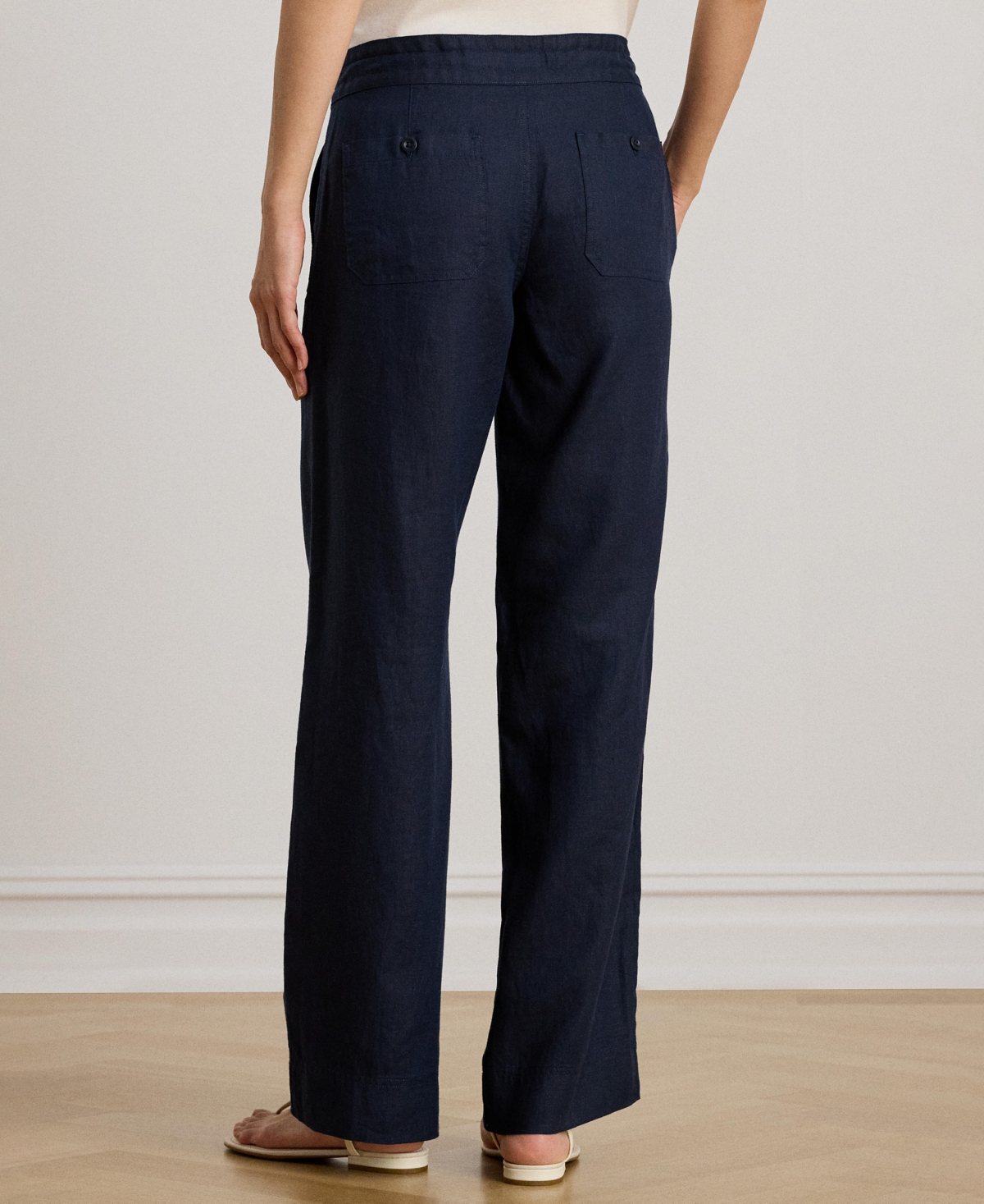 Lauren Ralph Wide-Leg 100% Linen Pants