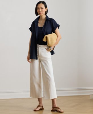 Women's Dolman-Sleeve Point Collar Shirt