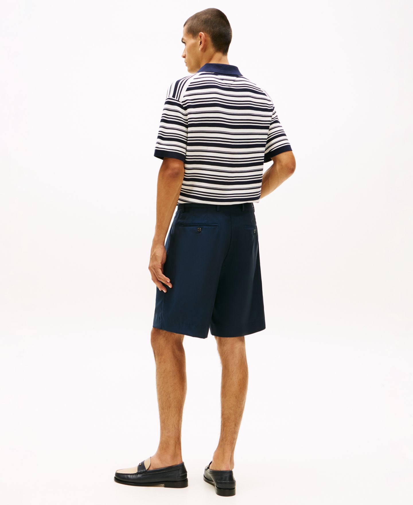 Мужские шорты Tommy Hilfiger 10" Summer Wool Regular-Fit Dress Shorts, цвет: Тёмно-синий — фото 4