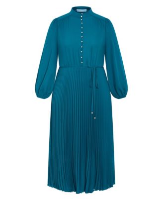 Women's Halle Long Sleeve Pleat Dress