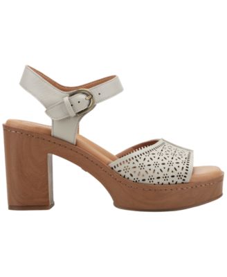 Women's Quinty Leather Platform Block Heel Dress Sandals