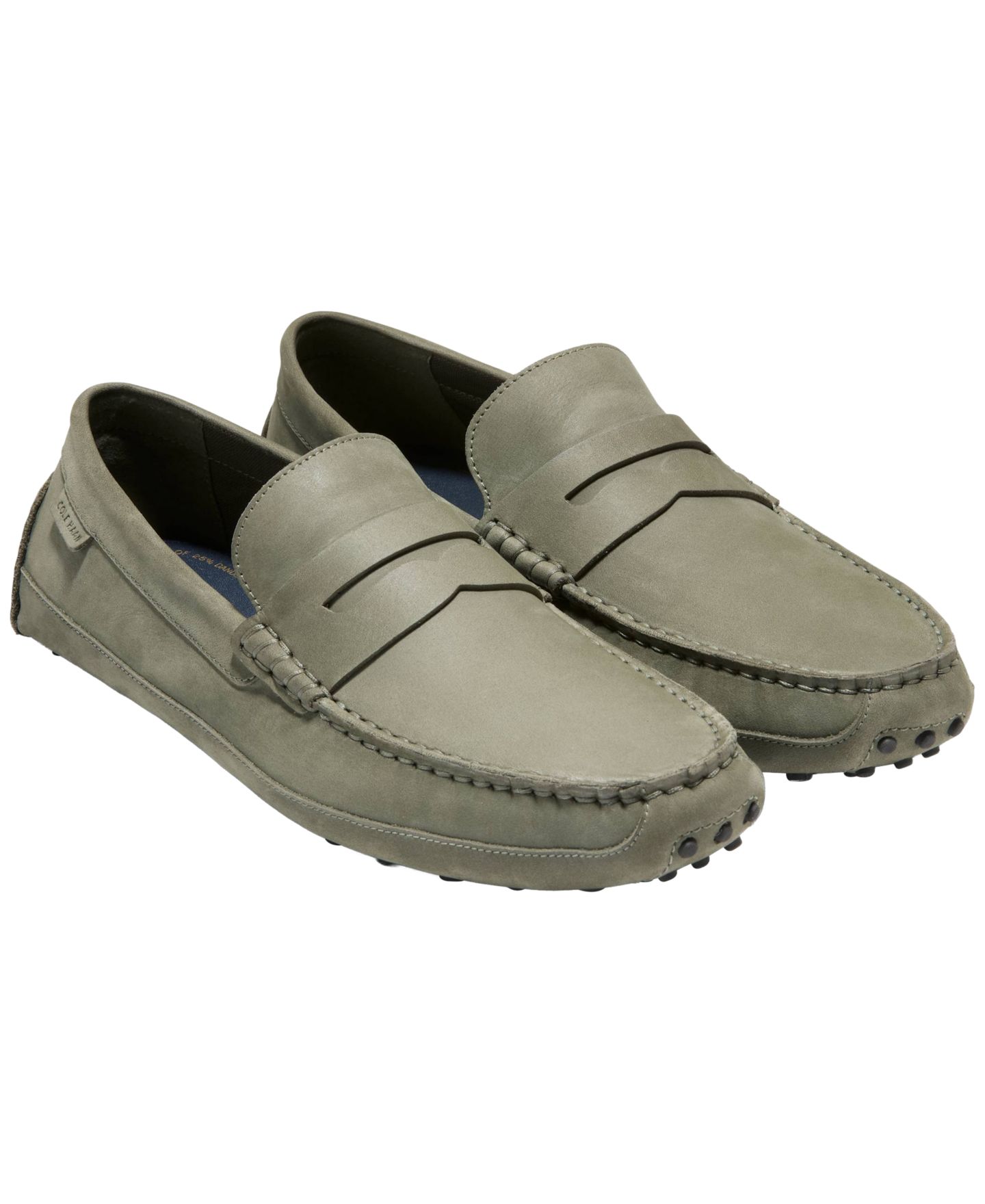 Мужские лоферы-драйверы Cole Haan Davies Grand без застёжек, цвет: Оливковый нубуковый — фото 7