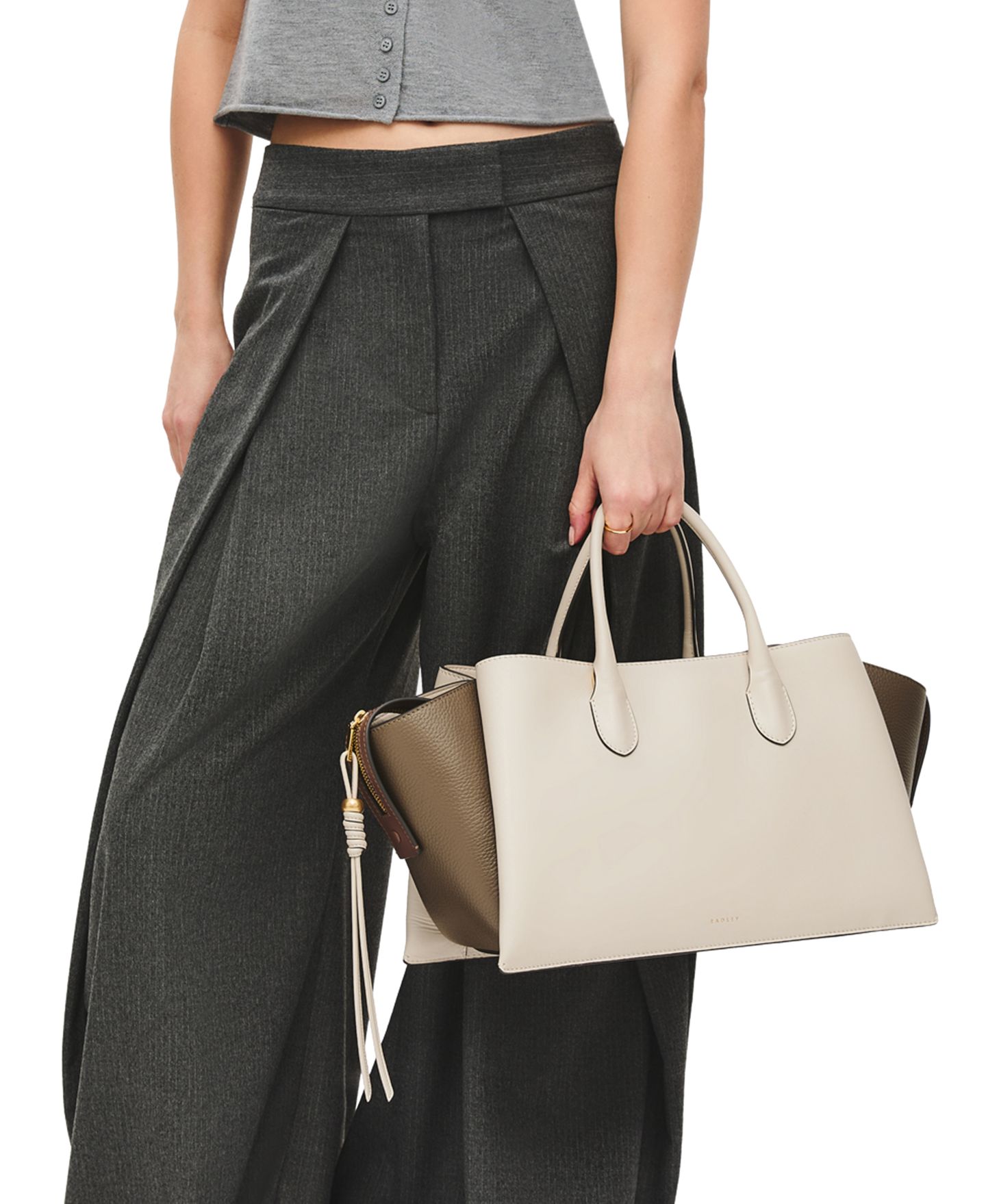 Женская сумка Radley London Romilly Large Leather Ziptop Satchel, цвет: Соляной — фото 1