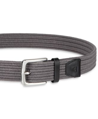 mens grey dress belt Macade Golf | Men's Elastic - Light | Size: 30 | Grey Mens charcoal grey genuine leather dress belt with polished silver Grey Leather Belt | Men's