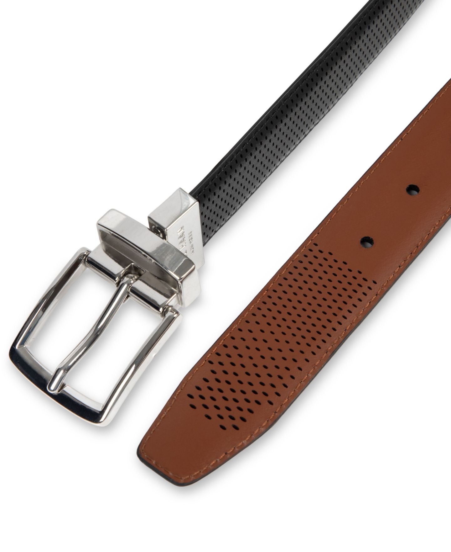 Мужской ремень Cole Haan Reversible Leather Belt, цвет: Чёрный / Рыжевато-коричневый — фото 6