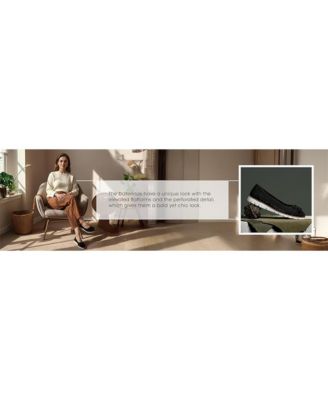 Womens Pacer Perforated Leather Ballerinas