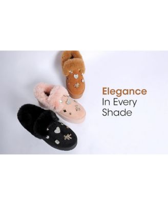 Womens Zeta Charm Detail Slip On Snow Boots