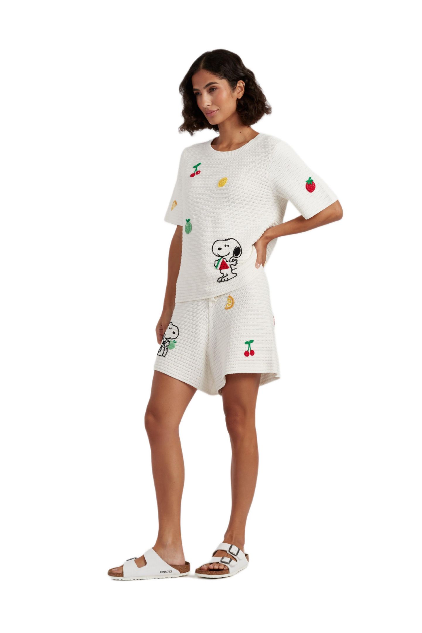 Женская футболка Chinti & Parker Cotton Snoopy Crochet, цвет: Кремовый — фото 2