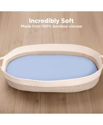 Bassinet Sheet for Baby Girls, Boys, 2-Pack Isla Fitted Bassinet Sheets, Bassinet Mattress Sheets