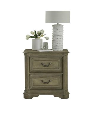 Magnolia Manor 2 Drawer Nightstand in Weathered Bisque