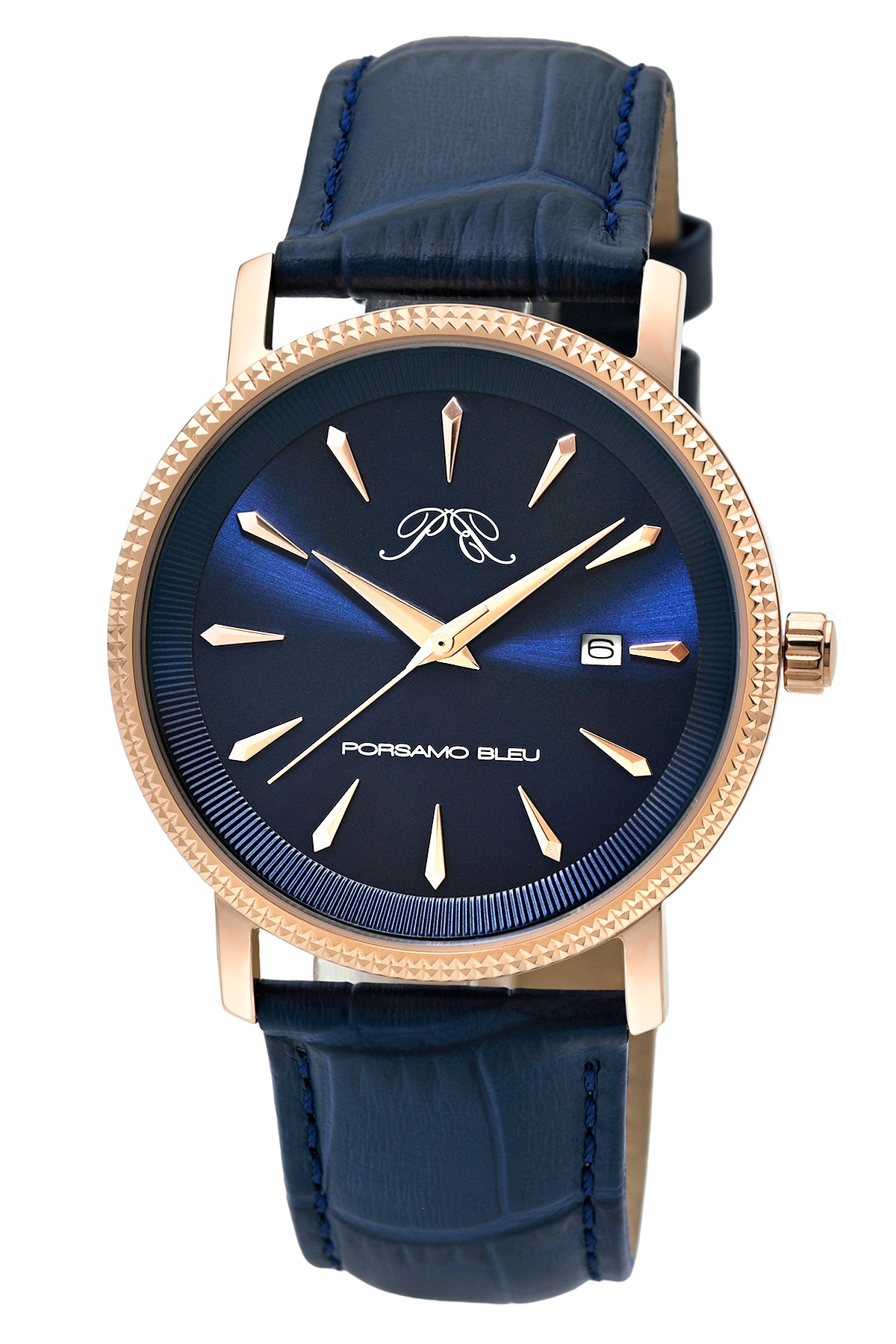 Porsamo Bleu Men's Veritas 2 Genuine Leather Band Watch 1362JVEL