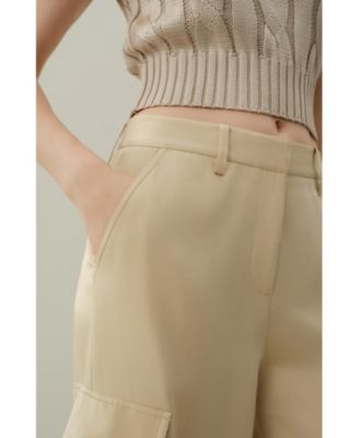 Women's Silk Crepe Cargo Pant