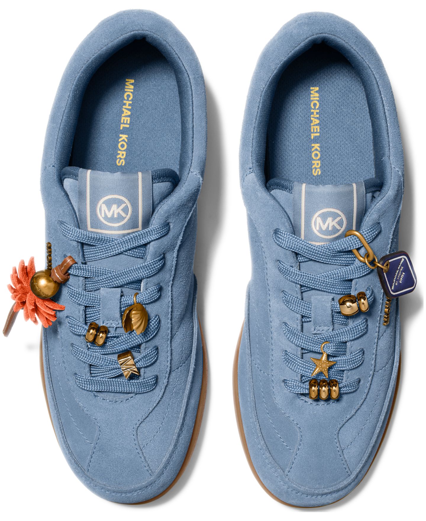 Женские кроссовки MICHAEL Michael Kors Nolan Almond Toe Lace-Up, цвет: Шамбре замшевый — фото 3