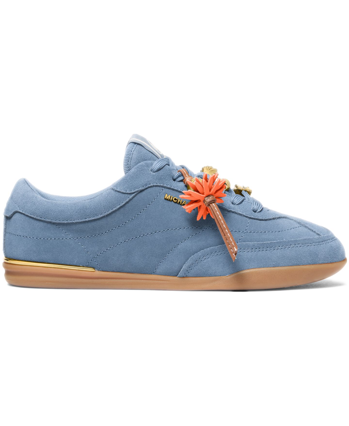 Женские кроссовки MICHAEL Michael Kors Nolan Almond Toe Lace-Up, цвет: Шамбре замшевый — фото 4