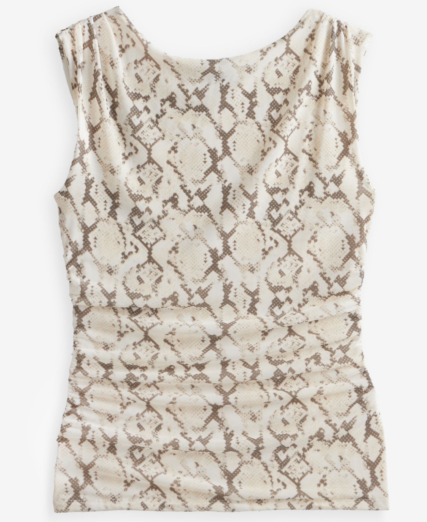 Женский топ I.N.C. International Concepts Printed High-Neck Ruched Mesh Tank, цвет: Змеиный — фото 5