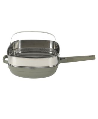 Northvale 5.3 Qt Ceramic Nonstick Saute Pan with Lid & Steamer Basket, Cast Aluminum, Induction Ready Base, Soft Touch Handle