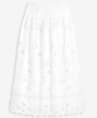 Women's Embellished Eyelet Midi Skirt