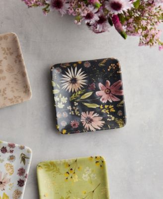 Wildflowers Canape Plates, Set of 4