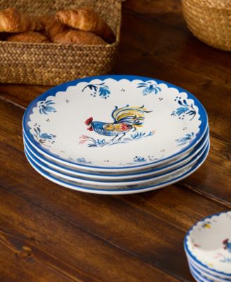 French Rooster Dinner Plates, Set of 4