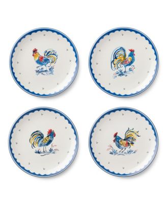 French Rooster Salad Plates, Set of 4