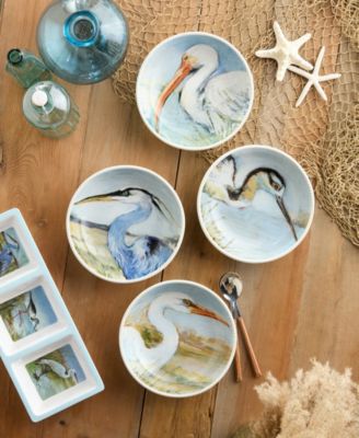 Coastal Birds Soup Bowls, Set of 4