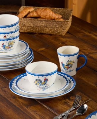 French Rooster 16-Pc. Dinnerware Set, Service for 4