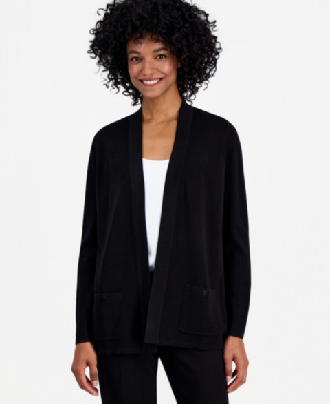 Женские Anne Klein Women's Fine Rib Open-Front Malibu Cardigan