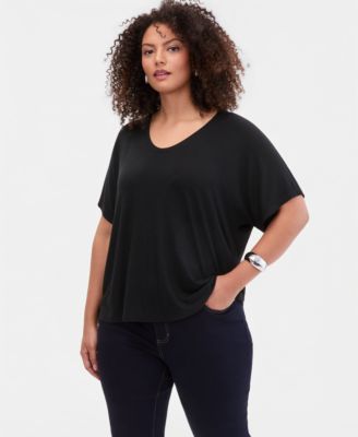 Plus Size Embellished Scoop-Neck T-Shirt