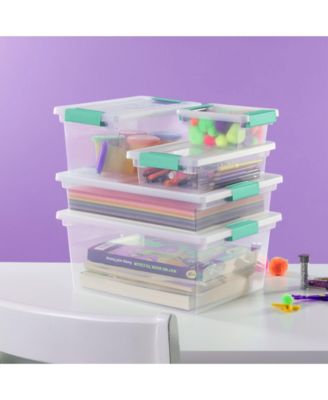 Small File Clip Box Clear Storage Containers w/ Lid (Open Box)(6 Pack)