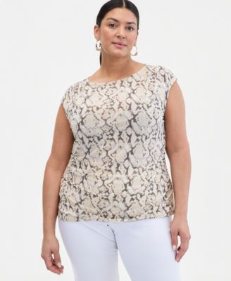 Plus Size Sleeveless Side-Ruched Top