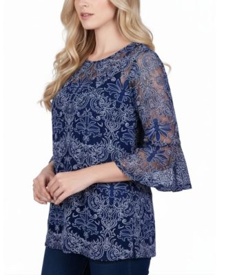 Women's Bell Sleeve Blouse and Solid Camisole