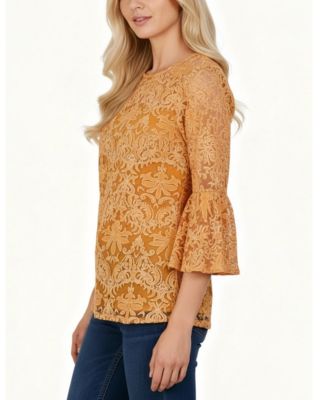 Women's Bell Sleeve Blouse and Solid Camisole