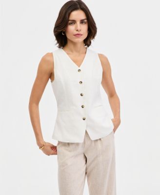 Women's V-Neck Button-Front Waistcoat