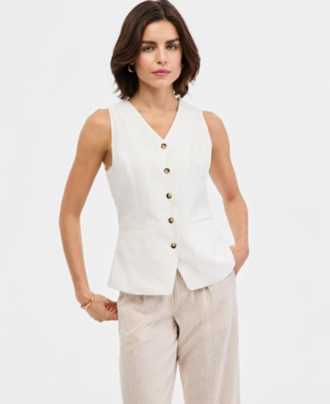 Женские куртки Tommy Hilfiger V-Neck Button-Front Waistcoat
