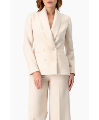 Women's Double-Breasted Blazer with Smooth Finish